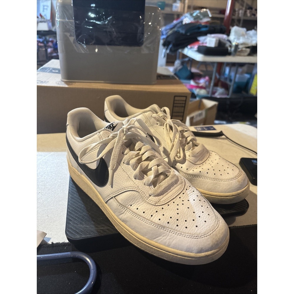 Nike Men's Court Vision Low Sneakers - White/Black/White - 10.5 US DH2987-101